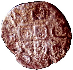 Reverso de ½ (medio) Real Preto – João I (ceca de Lisboa) 1er tipo