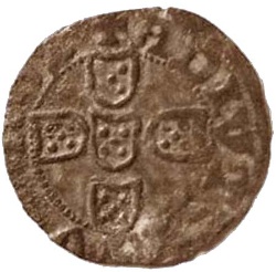 Reverso de ½ (medio) Real Preto – João I (ceca de Lisboa) 2o tipo