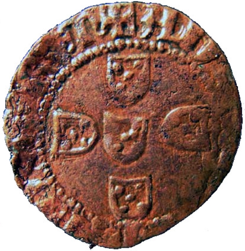 Moneda ½ (medio) Real Preto – João I (ceca de Oporto) | 1415 - 1433 - Reverso Reverso de ½ (medio) Real Preto – João I (ceca de Oporto)