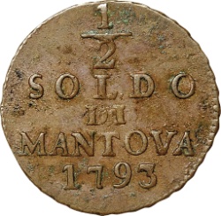 Reverso de ½ (medio) Soldo - Franz II