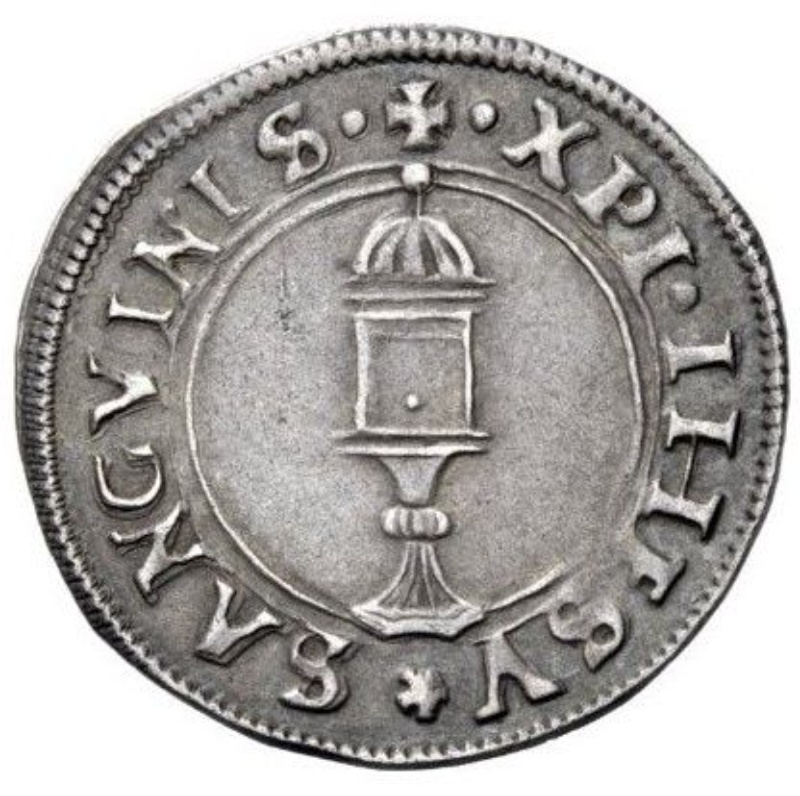 Reverso de ½ (medio) Testone - Francis II