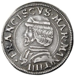 Anverso de ½ (medio) Testone - Francis II