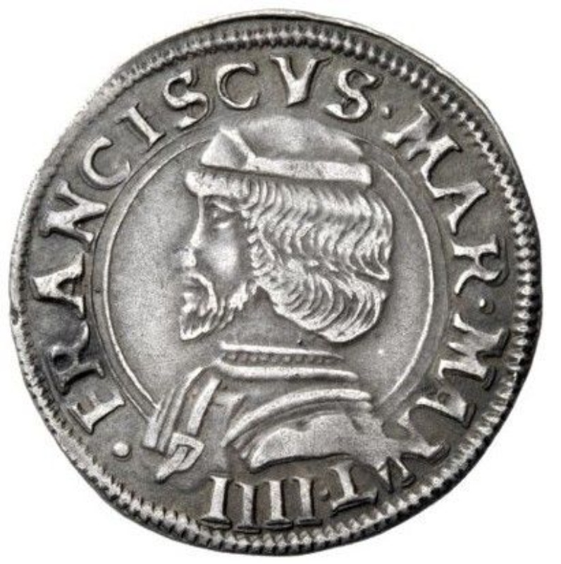 Anverso de ½ (medio) Testone - Francis II