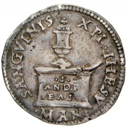 Reverso de ½ (medio) Testone - Frederick II