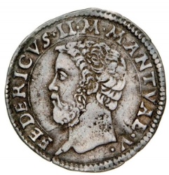 Anverso de ½ (medio) Testone - Frederick II
