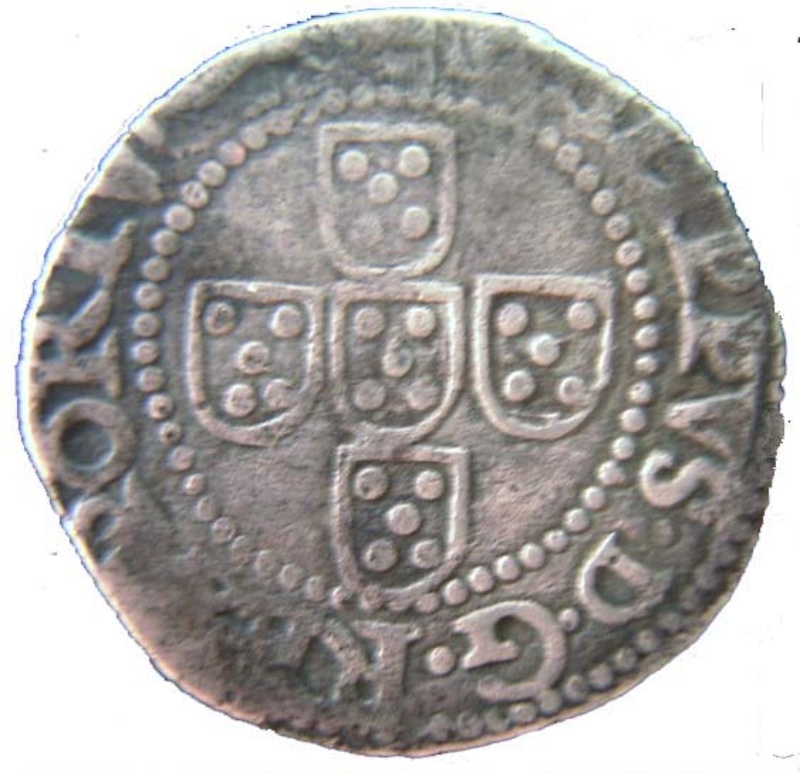 Anverso de ½ (medio) Tostão - Felipe II