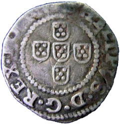 Anverso de ½ (medio) Tostão - Filipe III