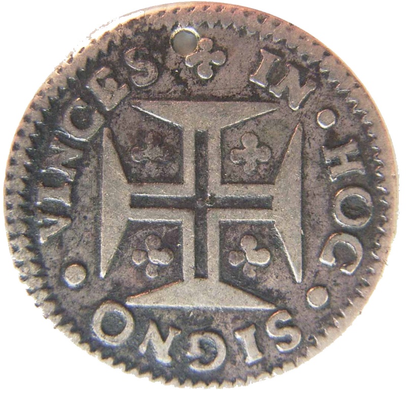 Moneda ½ (medio) Tostão - Pedro II (Príncipe corona) | 1683 - 1686 - Reverso Reverso de ½ (medio) Tostão - Pedro II (Príncipe corona)