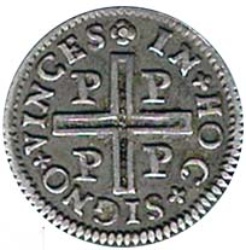 Reverso de ½ (medio) Tostão - Pedro II (ceca de Oporto)