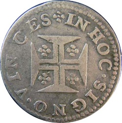 Reverso de ½ (medio) Tostão - Pedro Príncipe Regente