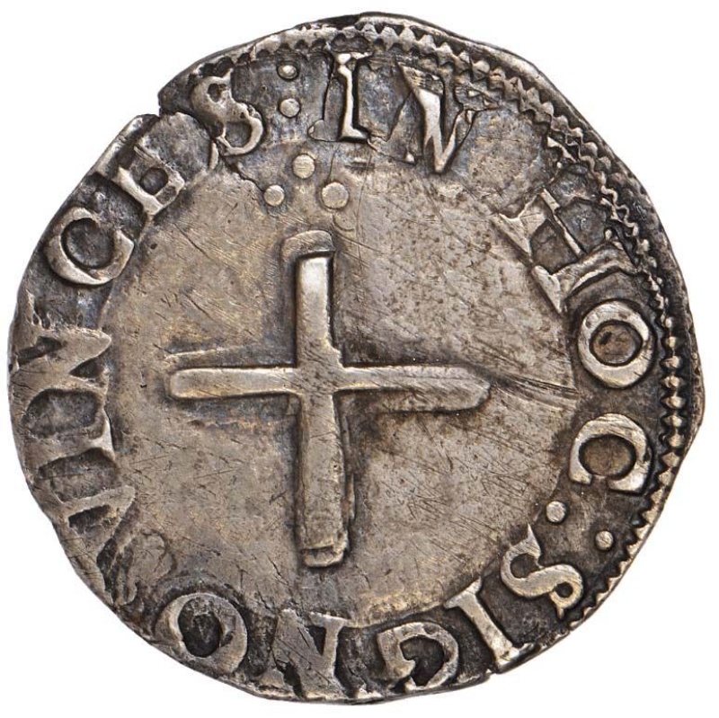 Reverso de ½ (medio) Tostão - Sebastião I (4o tipo)