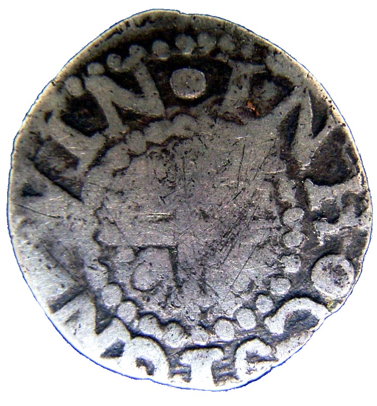 Reverso de ½ (medio) Vintém – João IV (ceca de Lisboa)