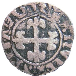 Reverso de ½ (medio) Vintém - Manuel I (ceca de Oporto)